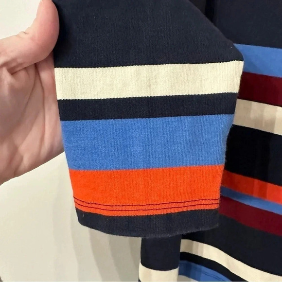 J. Crew Women's Long Sleeve Multicolor Striped Top with Zipper Back Size M GUC - Picture 4 of 7